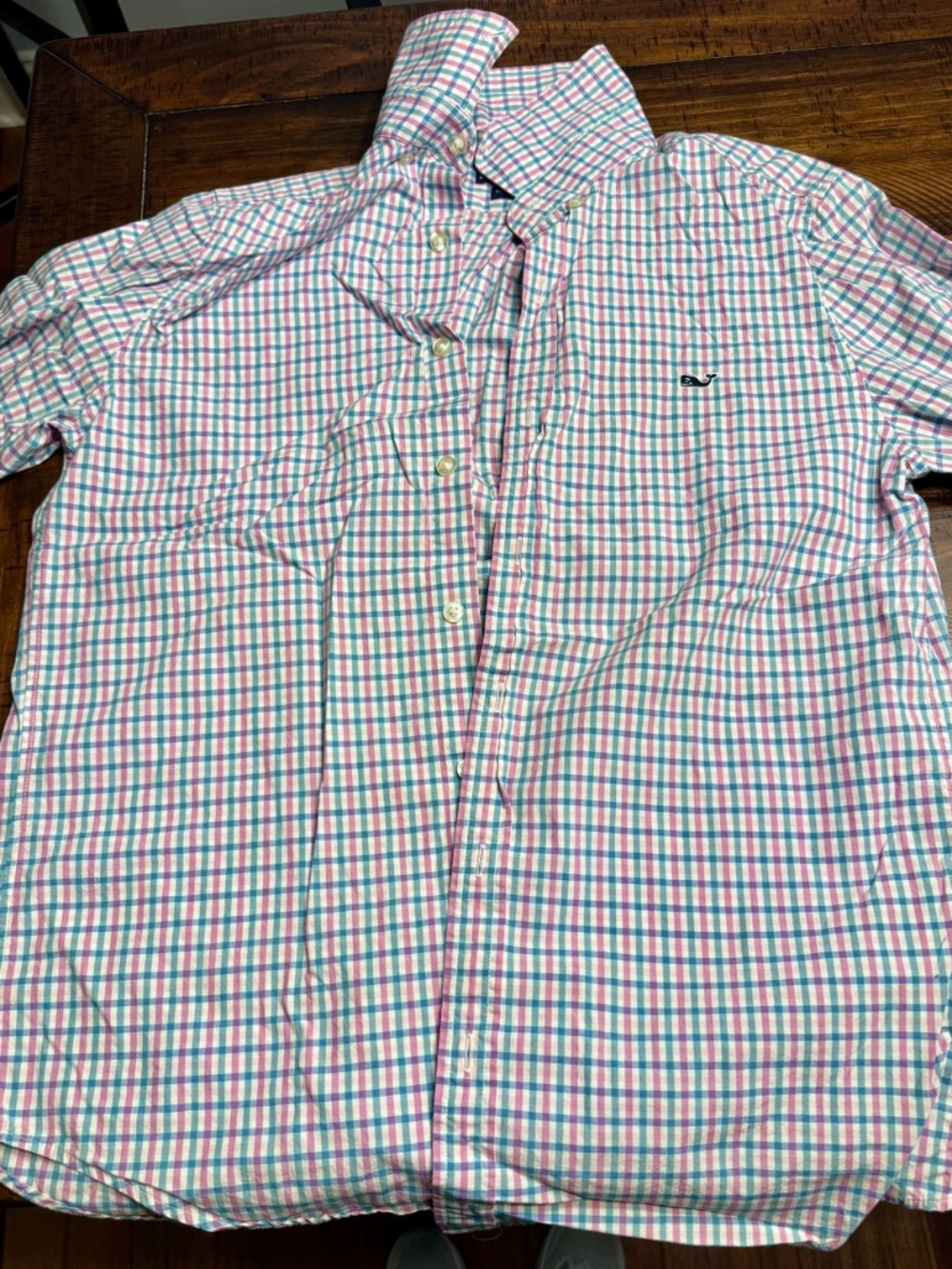 Vineyard Vines Slim Fit Whale Shirt Plaid Button Up Size S